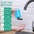 Domensi 12 Pcs 3.4 oz Travel Bottles with Flip Cap Clear Plastic Travel Size Containers Portable Leak Proof Squeeze Bottle Refillable Empty Cosmetic Containers for Liquid Shampoo Lotion