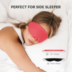Mavogel Cotton Sleep Mask - Breathable Light Blocking Sleep Eye Mask, Soft Comfortable Night Sleeping Mask for Men Women, Eye Cover for Travel/Shift Work/Nap, Includes Travel Pouch (Vermilion Red)