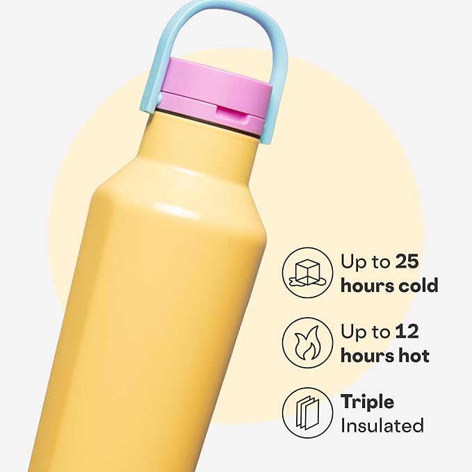 Corkcicle Classic Sport Canteen Insulated Water Bottle - Keeps Beverages Cold 25 Hours - Triple Insulated - Summer Drinkware Gift - Keeps Drinks Ice Cold - Leak-Proof Cap - 20 oz - Toucan Jams