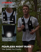 UTOBEST Running Vest for Women Men, Reflective Hydration Vest with 500ml Soft Water Bottle, 5L Phone Holder with Adjustable Belt & Ample Storage