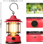 Retor LED Pink Camping Lanterns 1 Pack 1500 LM Step-Less Dimming Lightweight Battery Powered USB Rechargeable Flashlights Survival Kits Home Garden Yard Emergency Outages Hiking Lantern Light