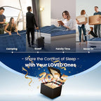 KINGJERRY Queen Air Mattress with Built in Pump, 4 Portable Handles, 18" Raised Comfort, Leak-Tested, Anti-collapse Design, 3 Mins Inflation, 800lb Support Inflatable Mattress for Home Guest & Camping