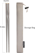Titanium Chopsticks, 2 Pairs Ultralight Chopsticks, Reusable Utensils for Camping Backpacking Hiking Travel Home, 9-inch, with Storage Bag