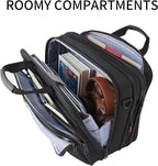 KROSER Laptop Bag 17.3 Inch Premium Laptop Briefcase, Expandable Water Repellent Laptop Shoulder Messenger Bag Durable Computer Case for Business/Travel/Men/Women (Black/Red)