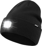 ATNKE LED Lighted Beanie Hat,USB Rechargeable 4 LED Running Headlamp Bright Cap with The Light Gifts for Men and Women