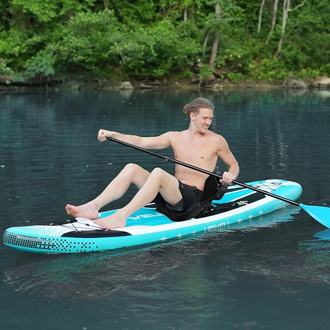 UPWELL Universal Kayak Seat with Detachable Storage Bag & 4 Adjustable Strap, Paddle Board Seat with Memory Foam Padded and Backrest for Kayak, Canoe, Sup