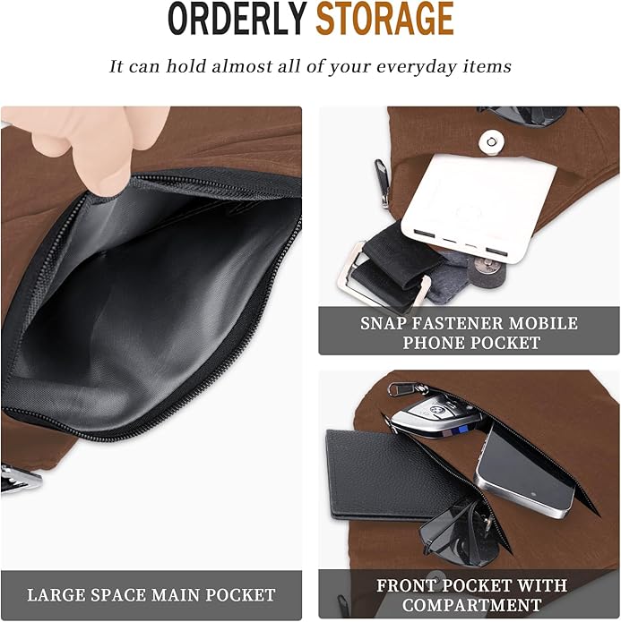 Anti Theft Crossbody Travel Bag for Women Men,Multi-pocket Crossbody Bag,Slim Sling Bag with Adjustable Strap