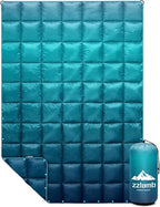 zzlamb Camping Blanket, Outdoor Lightweight Travel Blanket Puffy Portable Down Alternative, Windproof Warm Cloak with Snaps, Cozy Quilt Backpacking Picnic RV Plane Car Hammock Beach Climbing