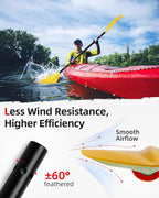 Abahub Adjustable Kayak Paddle 210-230 cm/ 230-250 cm Floating Kayaking Oars Boating Oars Canoeing Oars Black