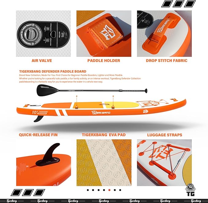 Inflatable Paddle Board with Premium SUP Board Accessories, Allround Paddle Boards for Adults/Kids,Stand Up Paddle Board Defender Collection