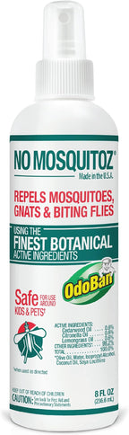 No Mosquitoz Botanical Bug Repellent, Effective for Gnat, Mosquito, and Biting Flies, Hand-Crafted and DEET-Free, Non-Greasy Formula, Made in The USA, 8 Ounce Spray Bottle