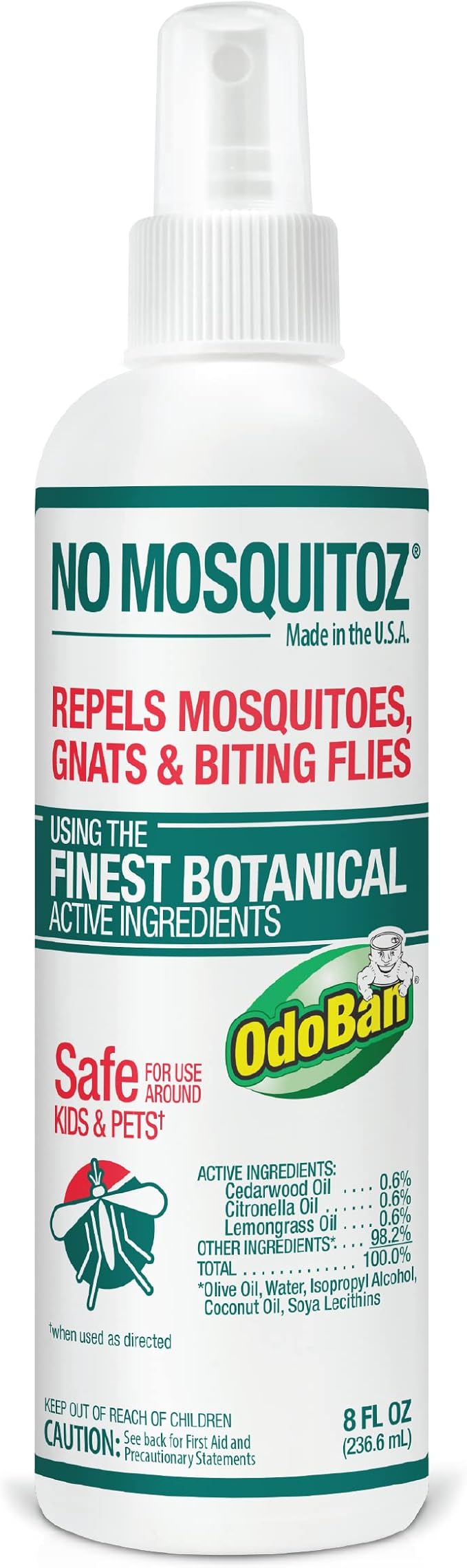 No Natz Botanical Bug Repellent, 8 Ounce Spray Bottle & Botanical Bug Repellent, Effective for Gnat, Mosquito, and Biting Flies, Hand-Crafted and DEET-Free, 8 Ounce Spray Bottle