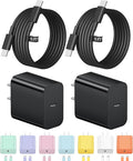 5FT iPhone 17 16 15 Charger Fast Charging USB C Charger Block Type C Chagrer Fast Charging 2-Pack for iPhone 17/17 Plus/17 Pro/17 Pro Max/iPhone 16/16 Plus/16 Pro/16 Pro Max/15 Pro Max/Samsung(Black)