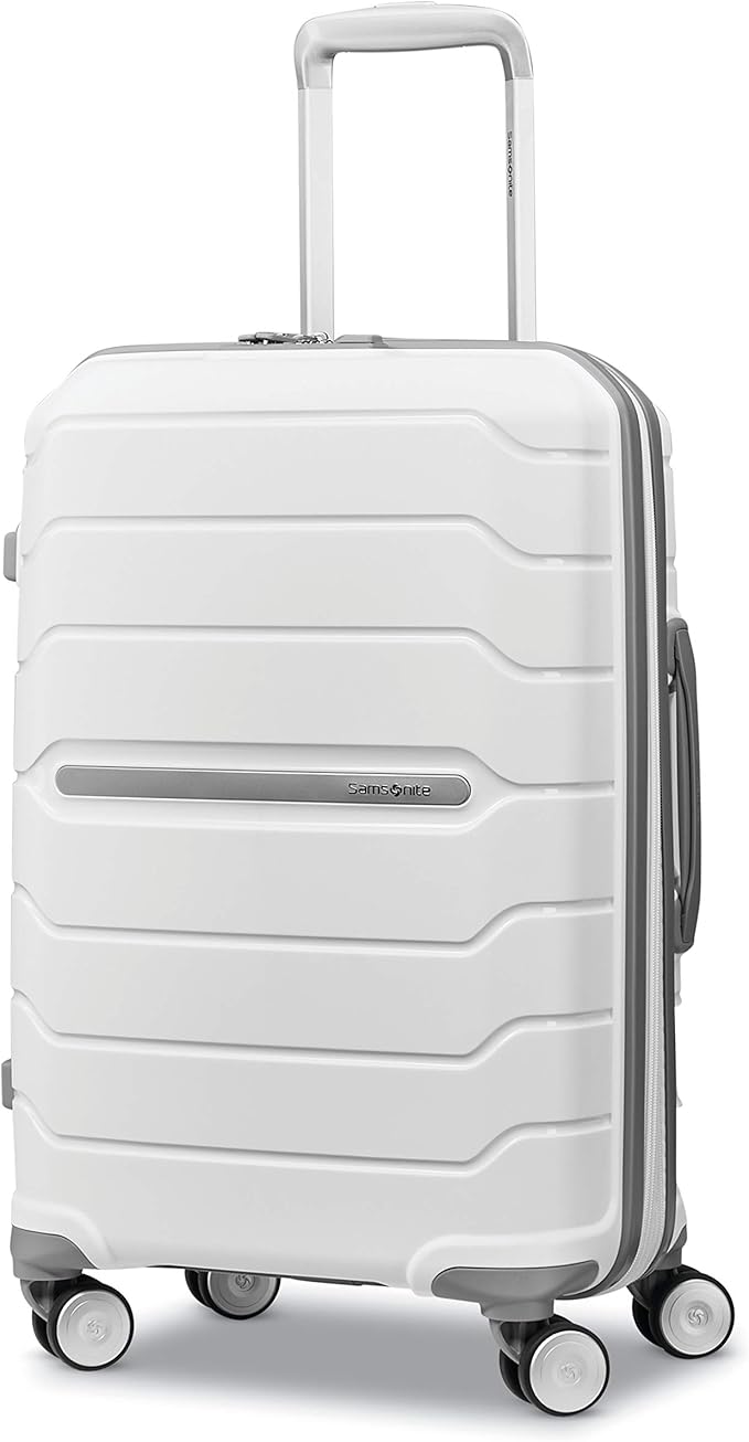 Samsonite Freeform Hardside Carry-On Luggage with Spinner Wheels - Hardshell Suitcase - TSA, Airline-Approved - Expandable Hard Shell, Smooth Rolling Wheels for Lightweight Travel - White