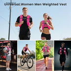 Weighted Vest for Woman Men,6lb/8lb/12lb/16lb/20Lb/25lb Weight Vest with Reflective Stripe Adjustable Buckle Strap Back Pocket Workout Strength Training Walking Jogging Running