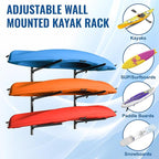 Kayak Storage Rack, Heavy Duty Freestanding Kayak Rack for Garage and Outdoor Storage, Kayak Stand Adjustable for Kayak, Canoe, Surfboard and Paddle Board