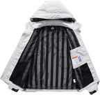 MOERDENG Women's Waterproof Rain Jacket Lightweight Raincoat Hooded Hiking Jacket Softshell Windbreaker