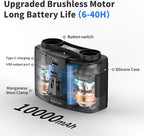 Socool 10000mAh Portable Waist Fan Clip on Wearable Belt Personal Fans Rechargeable Battery Operated, 20H Cooling with 10 Speeds & Dual Motors,Neck Hanging Hands-Free for Outdoor Travel Power Bank