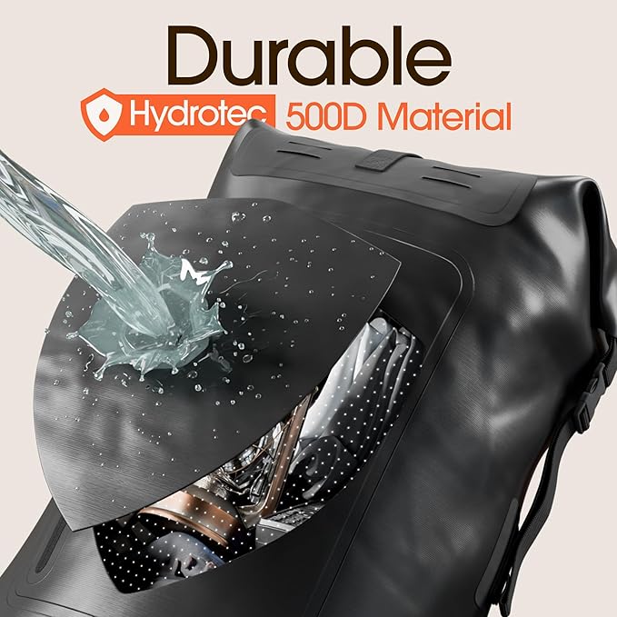 Earth Pak Waterproof Backpack - Heavy Duty Hiking Backpack - Roll-Top Closure Bag - Cushioned Dry Bag Waterproof Phone Case