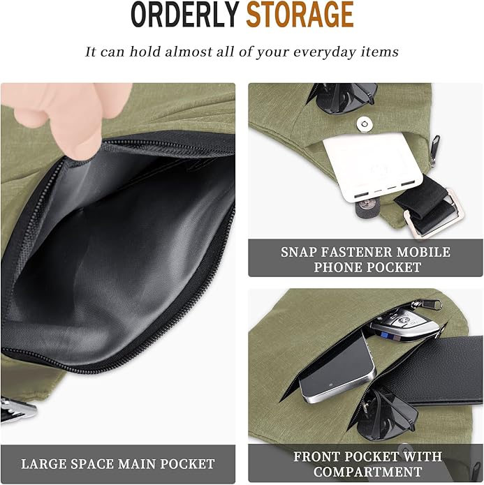 Anti Theft Crossbody Travel Bag for Women Men,Multi-pocket Crossbody Bag,Slim Sling Bag with Adjustable Strap