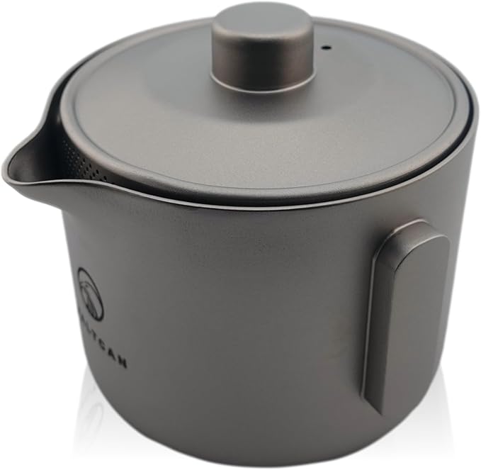Valtcan Titanium 180ml 6oz Teapot Gaiwan Tea Maker Pour Single Double Wall Cup Pot Teaware Weighs 98g