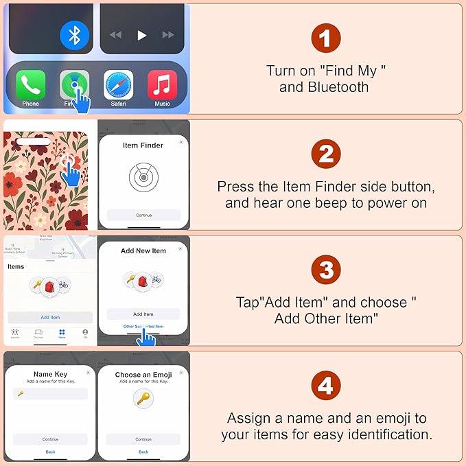 Wallet Tracker Card (iOS Only), Rechargeable Bluetooth Smart Tracking for Apple Find My Compatible Anti Tracker for Men Women Slim Item Locator for Purse Passport Key Luggage Tag (1Pcs/Pink FLR)