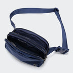Pander Everywhere Belt Bag for Women, 5 Zipper Pockets Nylon Crossbody Fanny Pack Purse (Blue Perennial)
