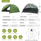 ATEPA Ultralight Backpacking Tent, 2 Person 1 Person Nylon Lightweight 4000MM+ Waterproof Windproof Portable Tent with Aluminum Frame & Rainfly for Backpacking Hiking Camping Motorcycle, 4 Season