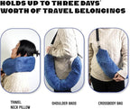 1/2PCS Travel Pillow Stuffable with Clothes As Carry-On Luggage Fits Up to 3 Days of Travel Essentials, Multifunctional U-Shaped Pillowcase for Business, Trip, Outdoor (2PCS-Brown)