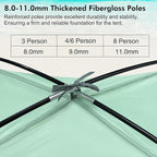 WhiteFang Beach Tent Anti-UV Portable Sun Shade Shelter for 3/4/6/8 Person, Extendable Floor with 3 Ventilating Mesh Windows Plus Carrying Bag, Stakes and Guy Lines