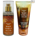 Bath & Body Works TRAVEL SIZE Mist and Cream Set - 5 oz each set (Warm Vanilla Sugar)