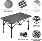Night Cat Foldable Camping Table: Outdoor Table with Storage Basket
