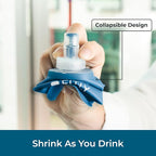 Soft Flask - Shrink As You Drink Soft Water Bottle for Hydration Pack - Folding Water Bottle Ideal for Running, Hiking, Cycling, Climbing & Rigorous Activity