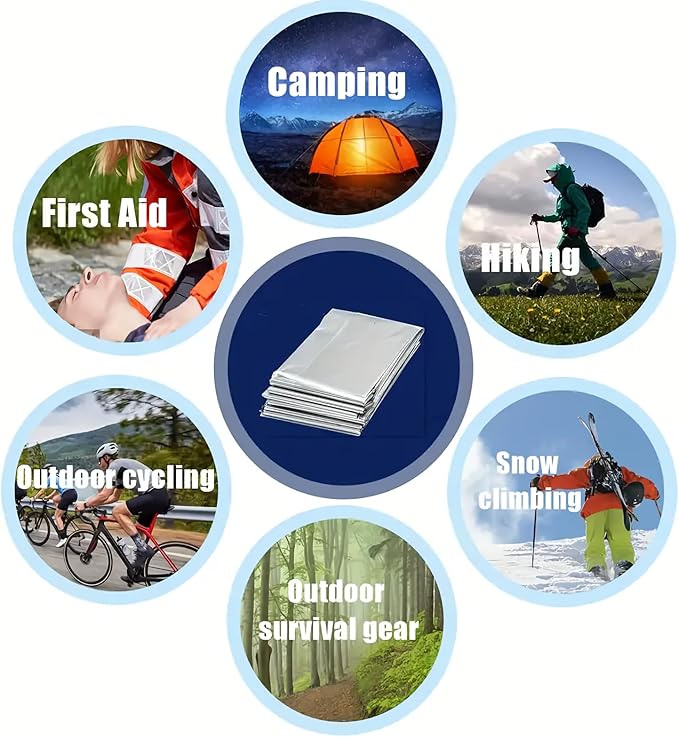 Survival Fire Starter Kit – 6 Bags Magnesium Shavings, 3.15" Ferro Rod, Wax Rope, Emergency Blanket, 14-in-1 Multi Tool Card, Wire Saw, Outdoor Camping Hiking Gear with Waist Bag