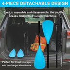 SUP Paddle – 4-Piece Adjustable Kayak Oar, Detachable Aluminum Alloy Paddle Board Paddles, Floating Carbon Fiber Textured Blade, Lightweight & Durable with Stretchable Leash