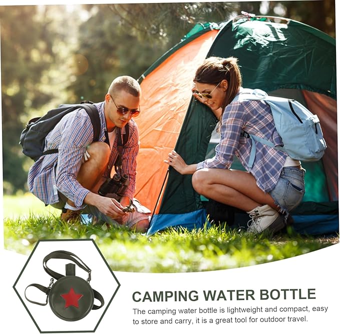 BESPORTBLE Outdoor Sports Water Bottle Water Jug Canteen with Hiking Canteen Canister Hiking Flask Camo Travel Foot Stainless Steel Camping Bottle re-usable