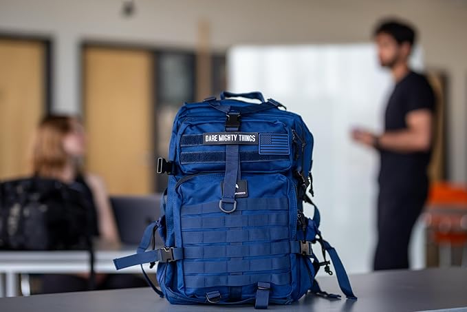 AMERICANPHOENIX 45L Elite Tactical Backpack | 3X Stronger Work & Military Backpack | Water Resistant and Heavy Duty | 3 Day MOLLE Bug Out Bag (Atlantic Blue)
