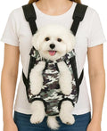Dog Backpack Carrier, Front Pocket for Essentials, Legs Out Carrying Sling Travel Bag for Small Medium Dogs 4-7 Lbs, Soft Wearable Puppy Chest Carry Backpacks for Walking/Hiking/Camping/Traveling