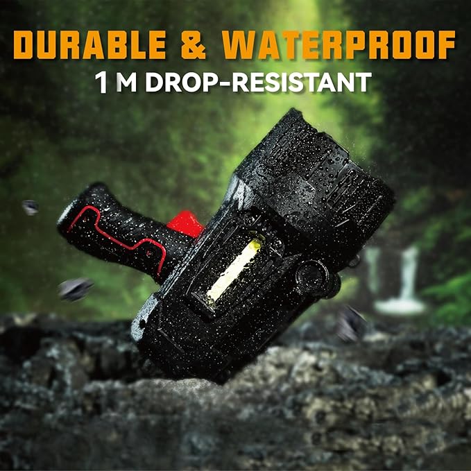 Durapower Rechargeable Spotlight, 1500 Lumens LED Spotlight Flashlight, Waterproof Handheld Spot Light for Indoor Outdoor Farm Camping Emergency