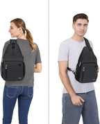 MOSISO Sling Backpack Bag, Crossbody Shoulder Bag Travel Hiking Daypack Chest Bag with Front Square Pocket&USB Charging Port