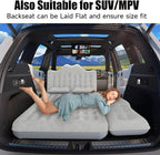 Car Air Mattress, Inflatable SUV Truck Air Mattress Back Seat Camping Bed Thickened Car Sleeping Pad for Travel, Car Bed SUV Mattress with Air Pump 2 Pillows