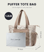 LOVEVOOK Tote Bag for Women, puffer tote bag for Work Travel Nurse, Lightweight quilted Bags with Compartments