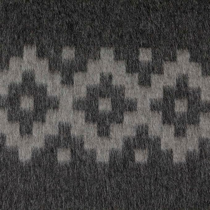 Thick Alpaca Wool Blanket Heavyweight Camping Outdoors Indoors Soft Peru Queen Size Ethnic Design (Dark Gray - Soft Gray, Queen Size)