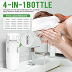 4 in 1 Travel Dispenser Bottle,Leak Proof Refillable Bottles Store Shampoo, Lotion and More,Transparent with Scale, Easy Squeeze Use, Lightweight & Portable Perfect for Travel,Gym,Camping (Green)