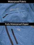 baleaf Men's Rain Jacket Waterproof Windbreaker Raincoat Running Cycling Hiking Gear Hood Lightweight Reflective Packable