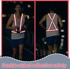 Hercicy Reflective Running Vest Reflective Running Shirt with Safety Straps High Visibility Construction Vest for Night Cycling Hiking Jogging Dog Walking