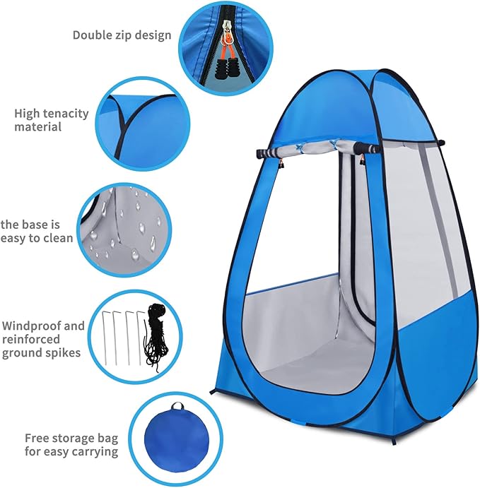 Pop Up Tent, Clear Outdoor Tents Sports Fishing, Rainproof and Windproof Beach Camping, Lightweight and Sturdy, Easy Set Up, UPF 50+ Portable Folding 39" x 64"