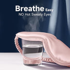 Umisleep 100% Pure Mulberry Silk Sleep Mask, 22 Momme 6A Soft & Smooth Fibers, Breathable Eye Mask for Women Men, Better Light Blocking Sleeping Mask with Travel Pouch, Elastic Strap Blindfold, Pink