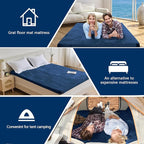 CYMULA CertiPUR-US Memory Foam Camping Mattress Pad, Portable Foam Sleeping Pad for Camping, Roll up Sleeping Mat for Adults Guest Floor Bed for Sleepover, Car, Tent SUV Cot Mattress