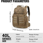 Mardingtop 40L Molle Tactical Backpack,Military backpack for Men, Cordura Backpack for Hiking,Camping,Hunting